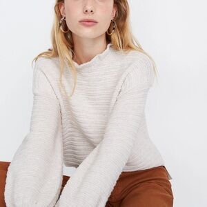 Madewell Soft Cream Ribbed Sweater